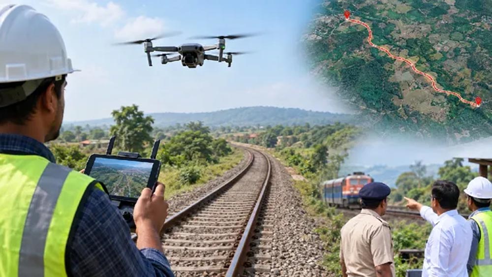 चतरा-पत्थलगड़ा रेललाइन का सर्वे तेज, 25 किमी रूट की होगी ड्रोन वीडियोग्राफी