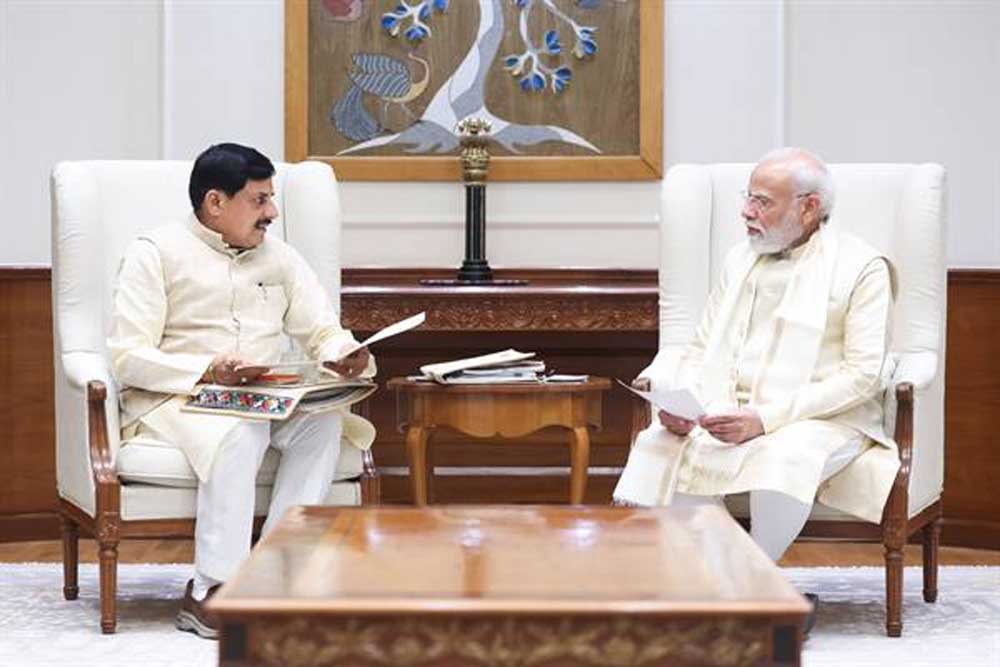 प्रधानमंत्री मोदी से मुख्यमंत्री डॉ. यादव ने की आत्मीय भेंट